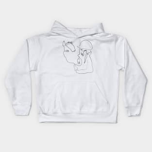 Horse on my line - Oneliner Kids Hoodie